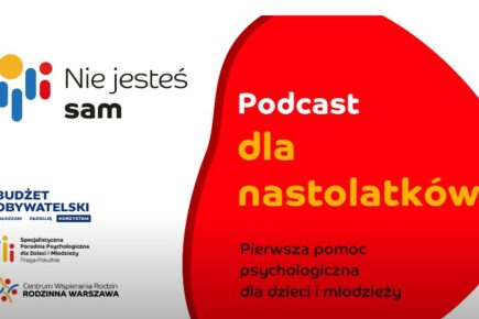 Grafika z napisem podcast dla nastolatków